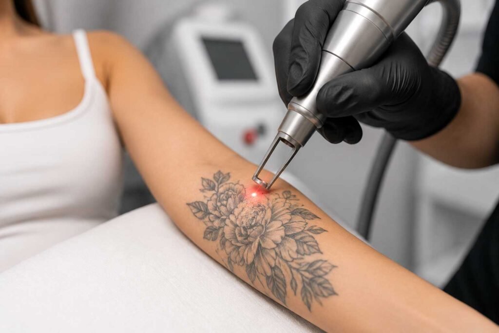 is tattoo removal worth it - Laser tattoo removal in progress