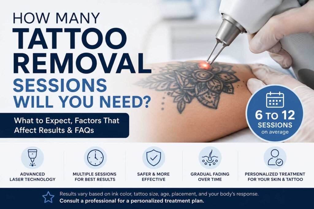 how many sessions does tattoo removal take