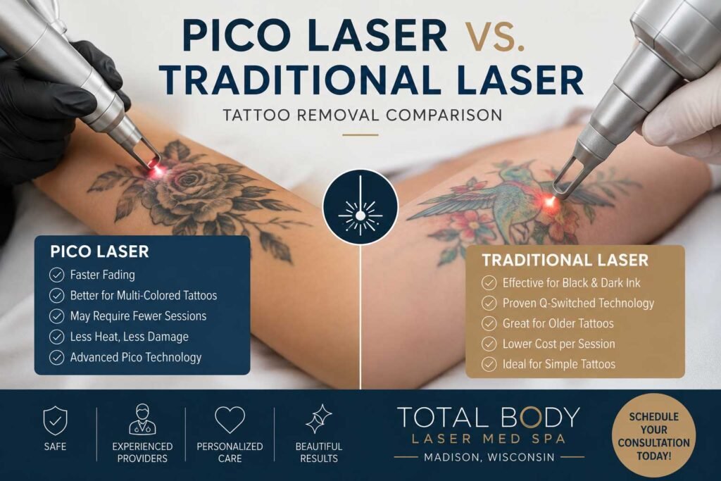 Pico Laser vs Traditional Laser Tattoo Removal comparison